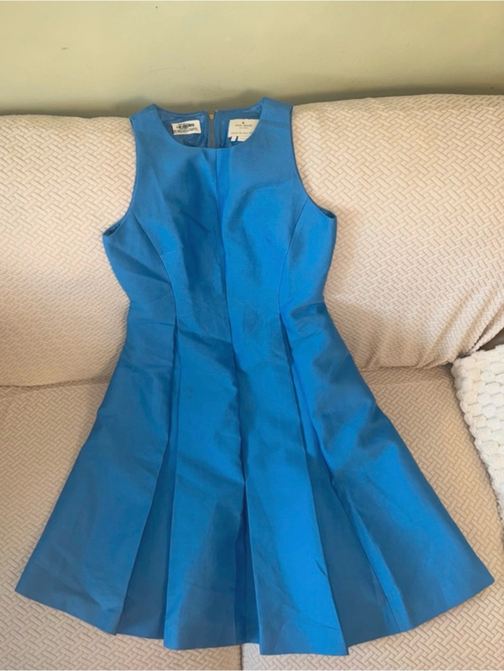 Kate Spade Blue Pleated Fit & Flare Dress Size 4